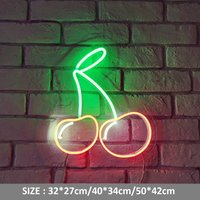 Led Kirsche Leuchtreklame Mit Acryltafel Kinderzimmer Neon Dekoration Weihnachtsgeschenk von Vannarithlighting