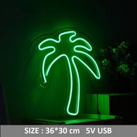 Led Kokosnuss Palme Neon Schild Mit Acrylplatte Dekor Baum Neonlicht Zuhause Schlafzimmer Bar Party Wanddekor von Vannarithlighting