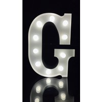 Metall Weiß Anfangsbuchstabe G Festzelt Buchstabe Leuchte 25, 5 cm Höhe Leuchtend Alphabet Zuhause Schlafzimmer Schaufenster Hochzeit Dekoration von Vannarithlighting