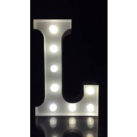 Metall Weiß Initial Buchstabe L Marquee Letter 9" Groß Light Up Alphabet Battery Operated von Vannarithlighting