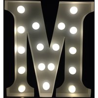 Metall Weiß M Festzelt Buchstabe Licht 23cm Höhe Hochzeit Alphabet Raumbeleuchtung Nachtlicht Kinderzimmer Kinderlicht von Vannarithlighting