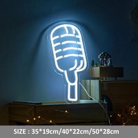 Mikrofon Neon Schild Mit Acrylplatte Podcast Karaoke Dekor Home Studio Bar Party Wand von Vannarithlighting