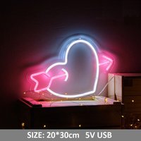 Mini Liebe Herz Neon Schild Mit Acrylplatte 5V Usb Powered Benutzerdefinierte Zeichen Kinder Baby Zuhause Schlafzimmer Wand Tisch Dekor von Vannarithlighting