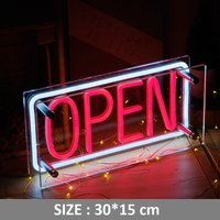 Öffnen Buchstaben Neon Schild Box Dekor Home Laden Shop Werkstatt Büro Bar Tisch von Vannarithlighting