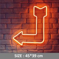 Orange Pfeil Led Neon Schild Mit Acrylplatte Decor Neonlicht Zuhause Schlafzimmer Bar Party Wand Tischleuchte von Vannarithlighting