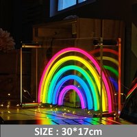 Regenbogen Neon Sign Box Decor Light Up Home Schlafzimmer Tischdekoration Geburtstag Abschlussfeier Geschenk von Vannarithlighting