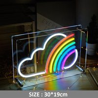 Regenbogen Wolke Neon Box Schild Decor Geburtstag Party Jubiläum Zuhause Schlafzimmer von Vannarithlighting