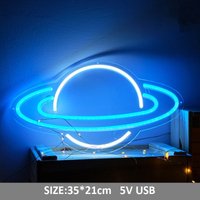 Space Led Neon Schild Mit Acrylplatte Dekor Astronomie Orbit Saturn Mars Sphäre Zeichen von Vannarithlighting