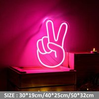 Victory Neon Schild Mit Acrylplatte 5V Usb Powered V Geste Hand Peace von Vannarithlighting