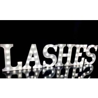 Vintage Handgemachte 9" Metall Weiß/Schwarz Light Up Buchstaben Lashes Shop Fenster Hochzeit Dekor von Vannarithlighting