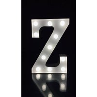 Vintage Metall Weiß Z Festzelt Buchstabe Licht 9 "Höhe Beleuchtet Alphabet Anfangsbuchstaben von Vannarithlighting