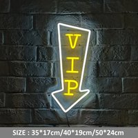 Vip Neon Schild Pfeil Mit Acrylplatte Dekor Neonlicht Büro Studio Bar Party Wand von Vannarithlighting