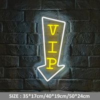Vip Leuchtreklame Pfeil Mit Acryl Platte Neon Dekor Schild Neonlicht Büro Studio Bar Party Wanddeko von Vannarithlighting