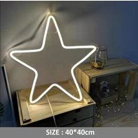 Warm White Star Led Neon Schild Mit Acrylplatte Decor Neonlicht Zuhause Schlafzimmer Wohnheim Bar Party Wand Tischleuchte von Vannarithlighting