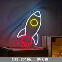 Weltraumrakete Led Neon Schild Mit Acrylplatte Dekor Space Shuttle Zeichen Rakete Vektor Icon von Vannarithlighting