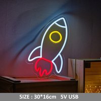 Rakete Led Neon Schild Mit Acryl Platte Decor Space Shuttle Vektor Icon von Vannarithlighting