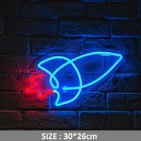 Weltraumrakete Space Shuttle Led Neon Schild Mit Acrylplatte Dekor Zeichen Rakete Vektor Icon von Vannarithlighting