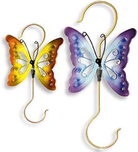 Vanorell 2er Set Pflanz-Hänger Schmetterling Metall lakiert bis 7 Kg belastbar Dekoration von Vanorell