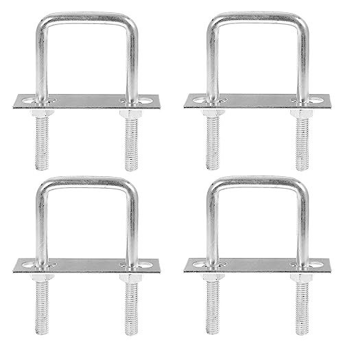 Quadratische U Bolzen, M6 Edelstahl U-Bolzen, Bolzen Zubehör U-Bügel Mit Platte Und Muttern, für Rohrleitungsbau und Industrielle Anwendungen,4 Stück (65mmX 80mm) von Vanpsdomt