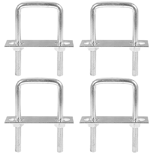 Quadratische U Bolzen, M8 Edelstahl U-Bolzen, Bolzen Zubehör U-Bügel Mit Platte Und Muttern, für Rohrleitungsbau und Industrielle Anwendungen,4 Stück (80mmX 120mm) von Vanpsdomt