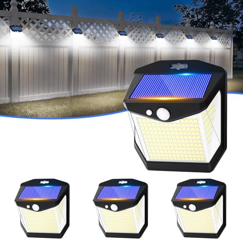 Vanranger Solarlampen LED Strahler Außen mit Bewegungsmelder: 248 LED Aussen Solar Lampe Outdoor IP65 Wasserdicht Solarleuchte Licht Aussenleuchte 3 Modi Solarlampe 270° Solarlicht Wandleuchte Garten von Vanranger