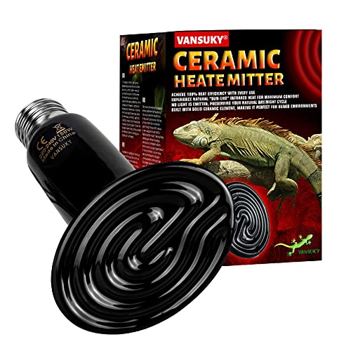 VANSUKY Schwarze Keramik-Wärmelampe Heizung, AC220V Reptilienzucht Glühlampe Heizen Grübler, E27 Terrarienwärmelampen für Reptilien Schildkröte/Eidechse/Schlange/spider (150W) VANSUKY Schwarze Keramik-Wärmelampe Heizung, AC220V Reptilienzucht Glühlampe Heizen Grübler, E27 Terrarienwärmelampen für Reptilien Schildkröte/Eidechse/Schlange/spider (150W) von VANSUKY