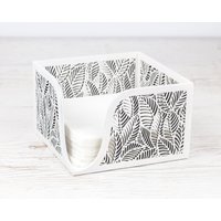 Weißer Serviettenhalter Aus Holz Mit Blumendekor von VanzaShop