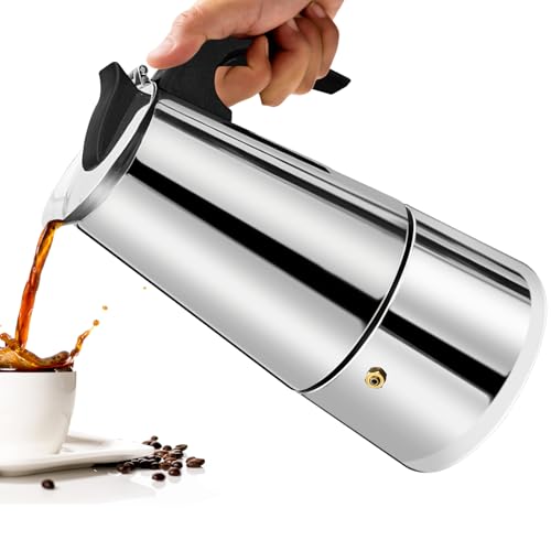 Vaolvpant Mokkakanne für 9 Tassen, Edelstahl, Induktionsherd, Espresso, Mokka, klassische Kaffeemaschine von Vaolvpant