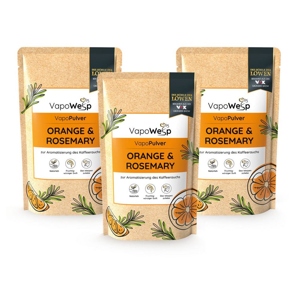 VapoWesp Wespennestattrappe, VapoPulver 3er Set je 100g Orange & Rosemary oder Apple & Mint, (3-St), Orange & Rosemary (3x je 100 g) von VapoWesp