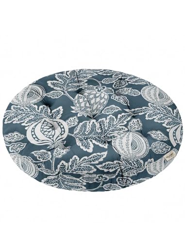 Vargottam 22" Round Tufted Floor Cushion - Indigo Heritage Flora Cotton Meditation Pillow with Memory Foam Filling, Floor Seating Pouf for Living Room, Bedroom, Yoga & Reading Vargottam 22" Round Tufted Floor Cushion - Indigo Heritage Flora Cotton Meditation Pillow with Memory Foam Filling, Floor Seating Pouf for Living Room, Bedroom, Yoga & Reading von Vargottam