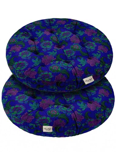Vargottam 22" Round Tufted Floor Cushion - Midnight Meadow Floral Cotton Meditation Pillow with Memory Foam Filling, Floor Seating Pouf for Living Room, Bedroom, Yoga & Reading Vargottam 22" Round Tufted Floor Cushion - Midnight Meadow Floral Cotton Meditation Pillow with Memory Foam Filling, Floor Seating Pouf for Living Room, Bedroom, Yoga & Reading von Vargottam