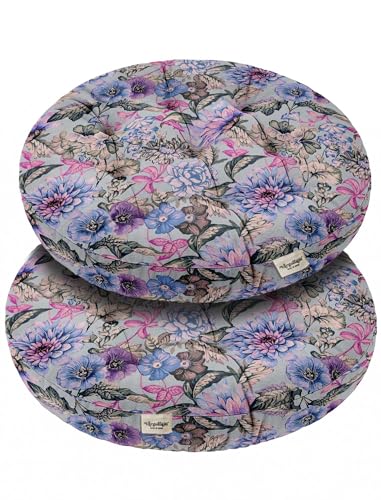 Vargottam 22" Round Tufted Floor Cushion - Pastel Garden Floral Cotton Meditation Pillow with Memory Foam Filling, Floor Seating Pouf for Living Room, Bedroom, Yoga & Reading Vargottam 22" Round Tufted Floor Cushion - Pastel Garden Floral Cotton Meditation Pillow with Memory Foam Filling, Floor Seating Pouf for Living Room, Bedroom, Yoga & Reading von Vargottam