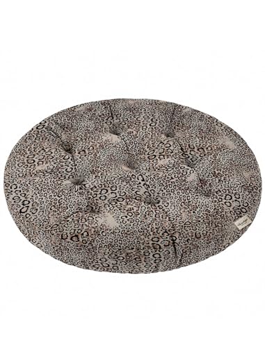 Vargottam 22" Round Tufted Floor Cushion - Safari Leopard Spots Cotton Meditation Pillow with Memory Foam Filling, Floor Seating Pouf for Living Room, Bedroom, Yoga & Reading von Vargottam