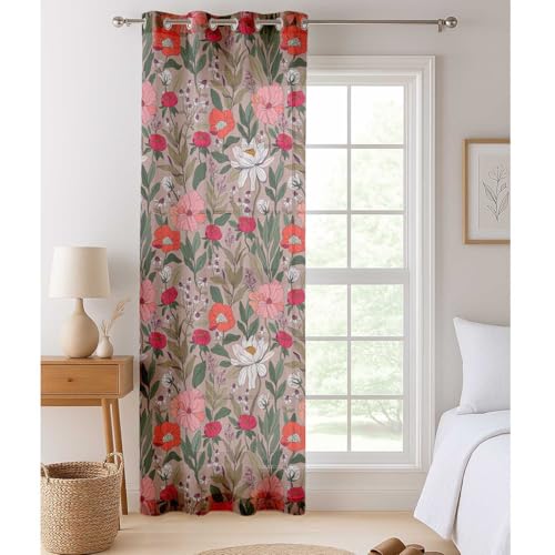 Vargottam Blumendruck, extra Lange, transparente Vorhänge für doppelt hohe Fenster und Türen – Set mit 2 Paneelen, 274,3 cm Länge, Ösen Oben, lichtfilternde Bedruckte Georgette-Vorhänge Vargottam Blumendruck, extra Lange, transparente Vorhänge für doppelt hohe Fenster und Türen – Set mit 2 Paneelen, 274,3 cm Länge, Ösen Oben, lichtfilternde Bedruckte Georgette-Vorhänge von Vargottam