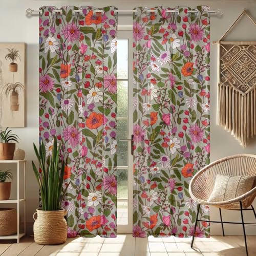 Vargottam Durchsichtige Georgette-Vorhänge mit Blumendruck Fenster und kleine Türen – 2er-Set, 183 cm lang, Ösen Oben, Bedruckte, lichtfilternde Vorhänge für Wohnzimmer oder Arbeitszimmer. Vargottam Durchsichtige Georgette-Vorhänge mit Blumendruck Fenster und kleine Türen – 2er-Set, 183 cm lang, Ösen Oben, Bedruckte, lichtfilternde Vorhänge für Wohnzimmer oder Arbeitszimmer. von Vargottam