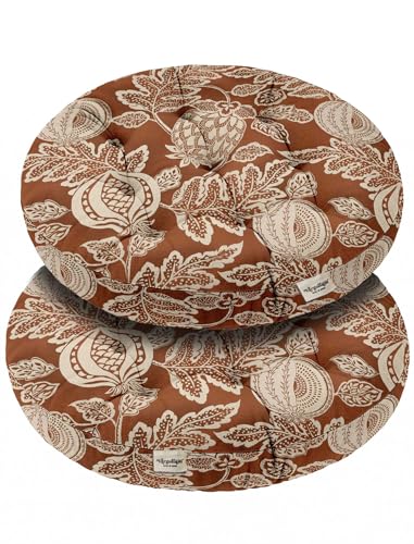 Vargottam Floor Cushion Seat - 22 Inch Round Cotton Pouf with Memory Foam, Tufted Floor Pillow for Meditation & Home Décor - Earthen Folk Bloom Vargottam Floor Cushion Seat - 22 Inch Round Cotton Pouf with Memory Foam, Tufted Floor Pillow for Meditation & Home Décor - Earthen Folk Bloom von Vargottam