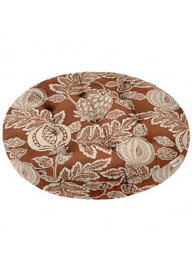 Vargottam Floor Cushion Seat - 22 Inch Round Cotton Pouf with Memory Foam, Tufted Floor Pillow for Meditation & Home Décor - Earthen Folk Bloom Vargottam Floor Cushion Seat - 22 Inch Round Cotton Pouf with Memory Foam, Tufted Floor Pillow for Meditation & Home Décor - Earthen Folk Bloom von Vargottam