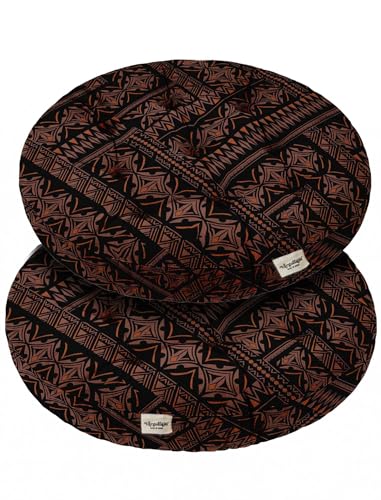 Vargottam Floor Cushion Seat - 22 Inch Round Cotton Pouf with Memory Foam, Tufted Floor Pillow for Meditation & Home Décor - Ethnic Maze von Vargottam