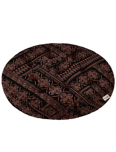 Vargottam Floor Cushion Seat - 22 Inch Round Cotton Pouf with Memory Foam, Tufted Floor Pillow for Meditation & Home Décor - Ethnic Maze von Vargottam