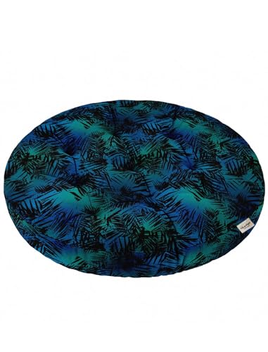 Vargottam Floor Cushion Seat - 22 Inch Round Cotton Pouf with Memory Foam, Tufted Floor Pillow for Meditation & Home Décor - Midnight Jungle von Vargottam