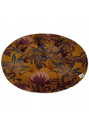 Vargottam Floor Cushion Seat - 22 Inch Round Cotton Pouf with Memory Foam, Tufted Floor Pillow for Meditation & Home Décor - Rust Bloom Vargottam Floor Cushion Seat - 22 Inch Round Cotton Pouf with Memory Foam, Tufted Floor Pillow for Meditation & Home Décor - Rust Bloom von Vargottam