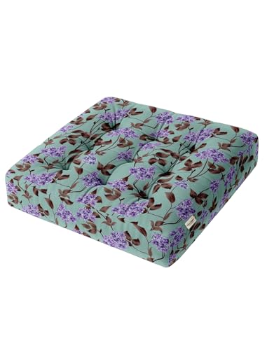 Vargottam Floor Seat Cushion - Lilac Meadow Mist 22" Square Cotton Pouf with Tufted Top, Ideal for Meditation, Reading & Home Accent Seating Vargottam Floor Seat Cushion - Lilac Meadow Mist 22" Square Cotton Pouf with Tufted Top, Ideal for Meditation, Reading & Home Accent Seating von Vargottam