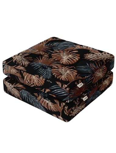 Vargottam Floor Seat Cushion - Shadow Tropics 22" Square Cotton Pouf with Tufted Top, Ideal for Meditation, Reading & Home Accent Seating von Vargottam