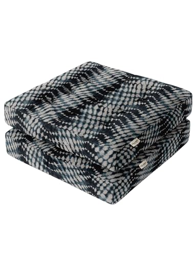 Vargottam Square Tufted Floor Cushion - Indigo Mirage 22" Cotton Meditation Pillow with Memory Foam, Floor Pouf for Reading, Yoga, Home Decor Vargottam Square Tufted Floor Cushion - Indigo Mirage 22" Cotton Meditation Pillow with Memory Foam, Floor Pouf for Reading, Yoga, Home Decor von Vargottam