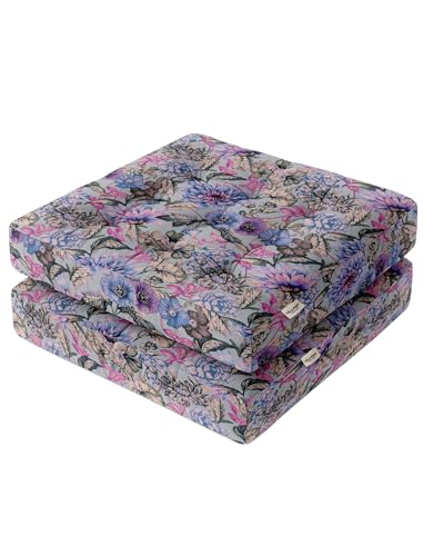 Vargottam Square Tufted Floor Cushion - Pastel Garden Floral 22" Cotton Meditation Pillow with Memory Foam, Floor Pouf for Reading, Yoga, Home Decor Vargottam Square Tufted Floor Cushion - Pastel Garden Floral 22" Cotton Meditation Pillow with Memory Foam, Floor Pouf for Reading, Yoga, Home Decor von Vargottam