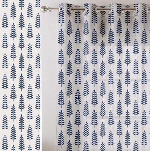 Vargottam Transparente Vorhänge mit Blätter-Design für hohe Türen und Fenster – 2er-Set, 228 cm Länge, Ösen Oben, Bedruckte Georgette-Lichtfilterpaneele für die Heimdekoration Vargottam Transparente Vorhänge mit Blätter-Design für hohe Türen und Fenster – 2er-Set, 228 cm Länge, Ösen Oben, Bedruckte Georgette-Lichtfilterpaneele für die Heimdekoration von Vargottam