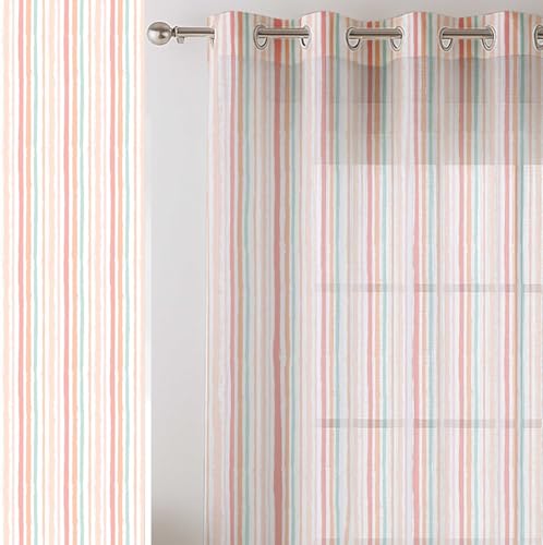 Vargottam transparente Georgette-Vorhänge mit Streifenmuster für Fenster und kleine Türen – 2er-Set, 183 cm lang, Ösen Oben, Bedruckte, lichtfilternde Vorhänge für Wohnzimmer oder Arbeitszimmer Vargottam transparente Georgette-Vorhänge mit Streifenmuster für Fenster und kleine Türen – 2er-Set, 183 cm lang, Ösen Oben, Bedruckte, lichtfilternde Vorhänge für Wohnzimmer oder Arbeitszimmer von Vargottam