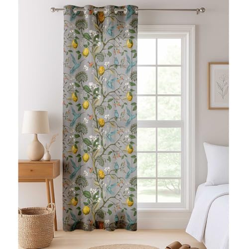 Vargottam transparente Georgette-Vorhänge mit Vogelmuster für Fenster und kleine Türen – 2er-Set, 183 cm lang, Ösen Oben, Bedruckte, lichtfilternde Vorhänge für Wohnzimmer oder Arbeitszimmer Vargottam transparente Georgette-Vorhänge mit Vogelmuster für Fenster und kleine Türen – 2er-Set, 183 cm lang, Ösen Oben, Bedruckte, lichtfilternde Vorhänge für Wohnzimmer oder Arbeitszimmer von Vargottam