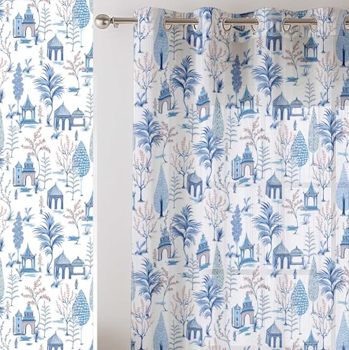 Vargottam transparente Vorhänge mit Baummuster für hohe Türen und Fenster – 2er-Set, 228 cm Länge, Ösen Oben, Bedruckte Georgette-Lichtfilterpaneele für die Heimdekoration Vargottam transparente Vorhänge mit Baummuster für hohe Türen und Fenster – 2er-Set, 228 cm Länge, Ösen Oben, Bedruckte Georgette-Lichtfilterpaneele für die Heimdekoration von Vargottam