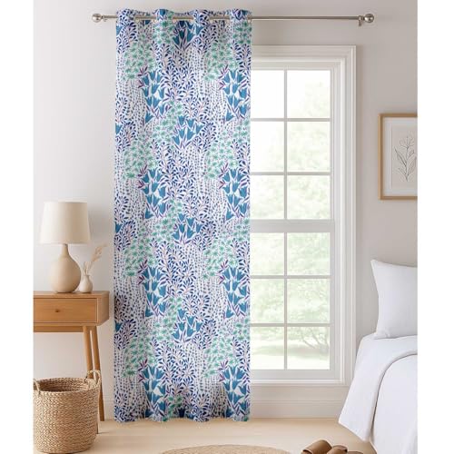 Vargottam transparente Vorhänge mit Blumendruck für Kurze Fenster – 2er-Set, 160 cm Länge, Ösen Oben, bedruckter Georgette, lichtfilternde Vorhänge für Küche oder Schlafzimmer Vargottam transparente Vorhänge mit Blumendruck für Kurze Fenster – 2er-Set, 160 cm Länge, Ösen Oben, bedruckter Georgette, lichtfilternde Vorhänge für Küche oder Schlafzimmer von Vargottam